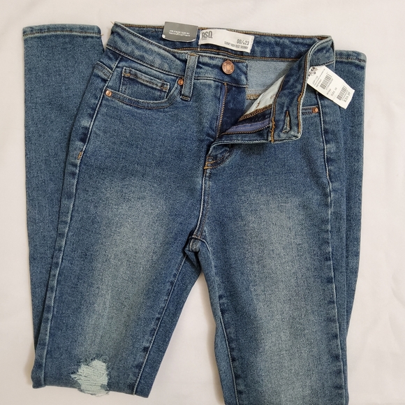 RSQ Curvy Womens High Rise Skinny Jeans Size 00/W23 Blue - Picture 4 of 9